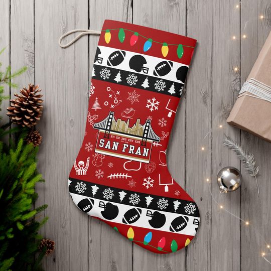 Discover San Francisco Football Christmas Santa Stocking, Holiday Gifts for Sports Fans, Gifts for Him, Gifts for Her