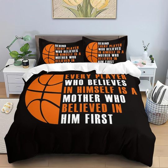Discover Basketball Bed Three Piece Set,Basketball Duvet Covers, Sports Style Bedding,Sports Bedding Set, Children's Bedding,Basketball Bedding Dcor