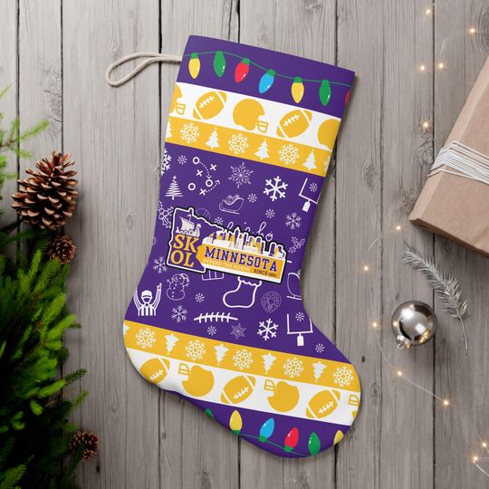 Discover Minnesota Football Christmas Santa Stocking, Holiday Gifts for Sports Fans, Gifts for Him, Gifts for Her
