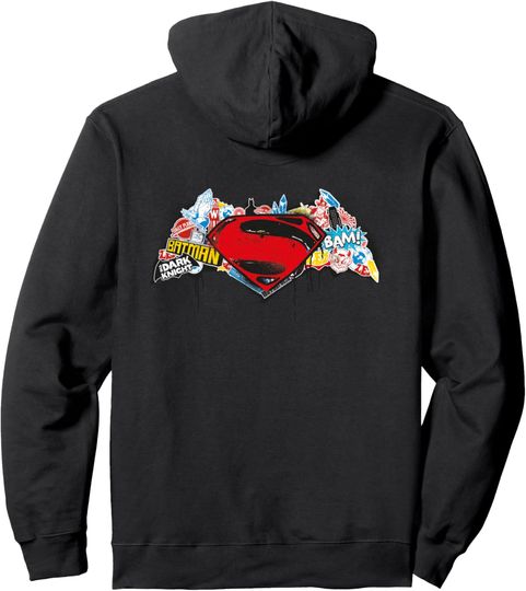 Discover DC Batman V Superman Logo Stencil Pullover Hoodie, Gift For Fans