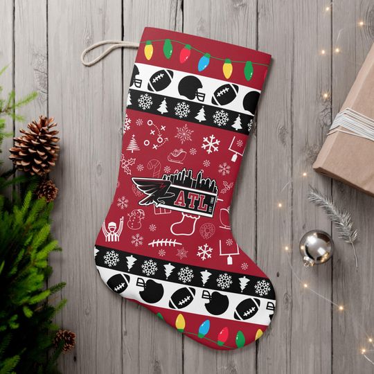 Discover Atlanta Football Christmas Santa Stocking, Holiday Gifts for Sports Fans, Gifts for Him, Gifts for Her