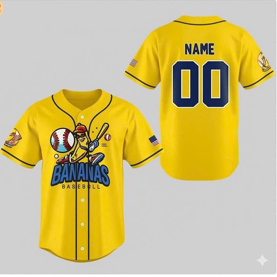 Discover Personalized Bananas Baseball Jersey, Funny Bananas Jersey, Let's Go Bananas Jersey, Custom Name Number, Gift For Savannah Fan