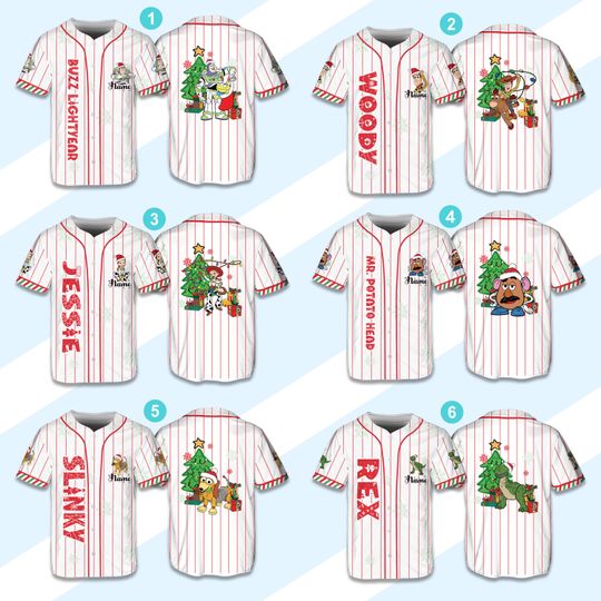 Discover Personalized Disney Baseball Jersey Custom Christmas Pixarr Ttoy Storyy Jersey Christmas Party Matching Outfit For Ddisney Family Trip