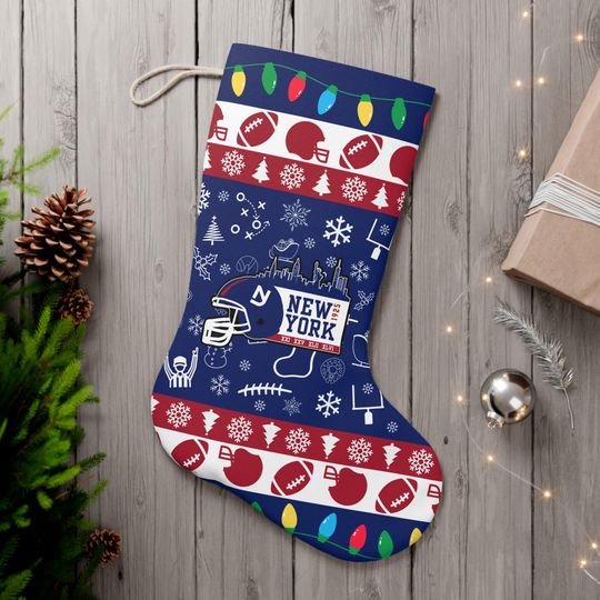 Discover New York Football Christmas Santa Stocking, Festive Ugly Sweater, Gifts for Him, Gifts for Her, Holiday, Sports Fan, NY