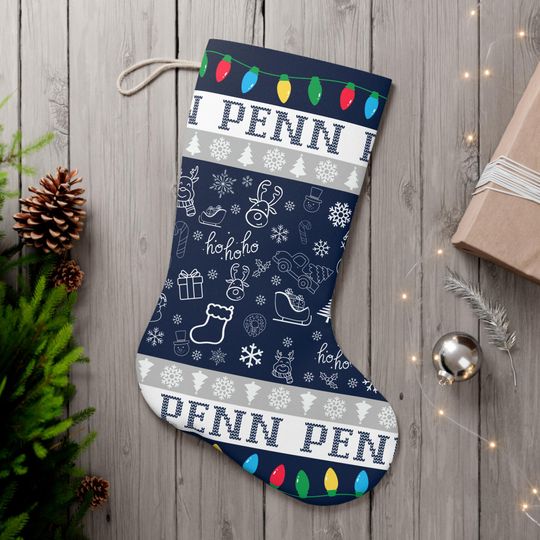 Discover Penn Christmas Santa Stocking, Festive Ugly Sweater, Gifts for Him, Gifts for Her, Holiday, Sports Fan, Football, Basketball