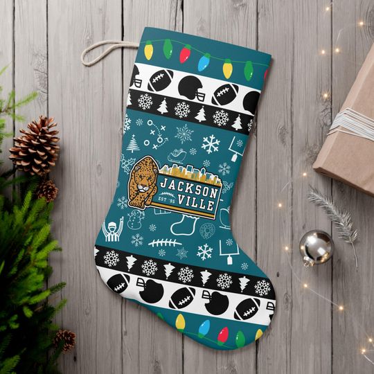 Discover Jacksonville Football Christmas Santa Stocking, Festive Ugly Sweater, Gifts for Him, Gifts for Her, Holiday, Sports Fan, Florida