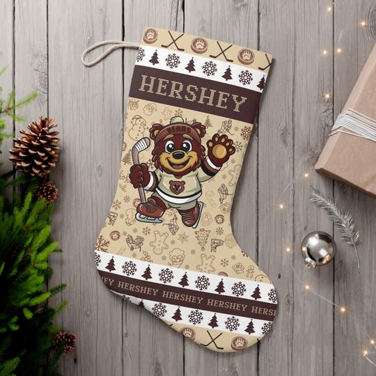 Discover Hershey Christmas Santa Stocking, Festive Ugly Sweater, Gifts for Him, Gifts for Her, Holiday, Sports Fan, Hockey