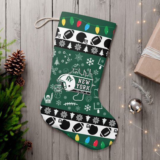 Discover New York Football Christmas Santa Stocking, Holiday Gifts for Sports Fans, Gifts for Him, Gifts for Her
