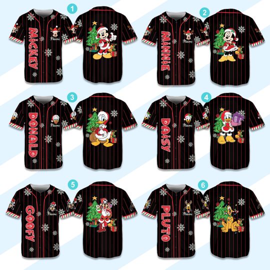 Discover Personalized Ddisney Baseball Jersey Custom Christmas Jersey Mickey Jersey Christmas Party Matching Outfit For Ddisney Family Trip Shirt