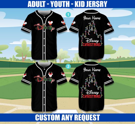 Discover Personalized Ddisney Baseball Jersey Custom Christmas Jersey Mickey Jersey Christmas Party Matching Outfit For Ddisney Family Trip Shirt