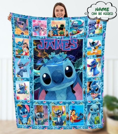 Discover Personalized Lilo And Stitch Quilt, Disney Bedding Quilt, Magic Kingdom King Size Quilt, Disneyland Quilt Pattern, Funny Gift For Fan