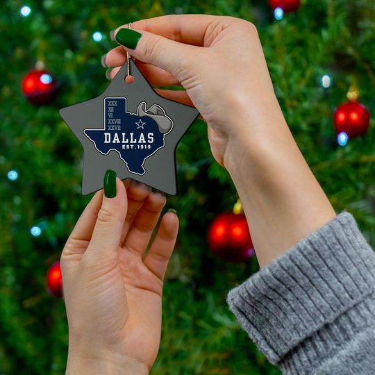 Discover Dallas Ceramic Christmas Ornament, Xmas Football Tree Gift, Gifts for Him, Gifts for Her, San Fran Sports Fans, Heart Snowflake Star