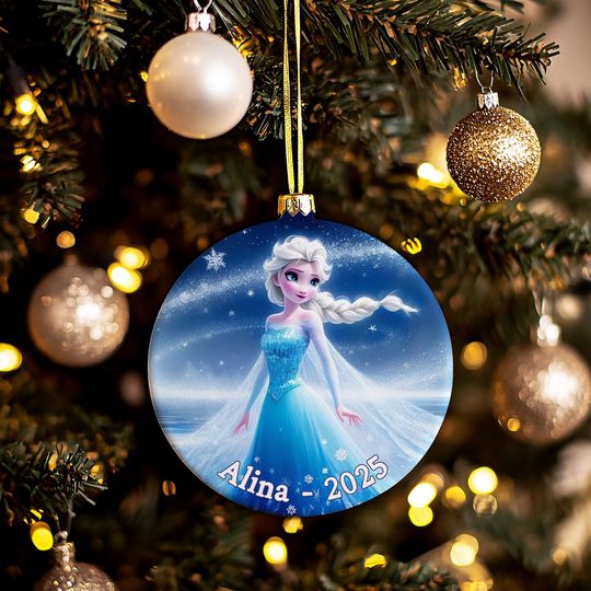 Discover Personalized Elsa Frozen Christmas ornament, Disney Ornament-Kid Christmas Ornament, Princess ornament, Custom Name Frozen ornament gift