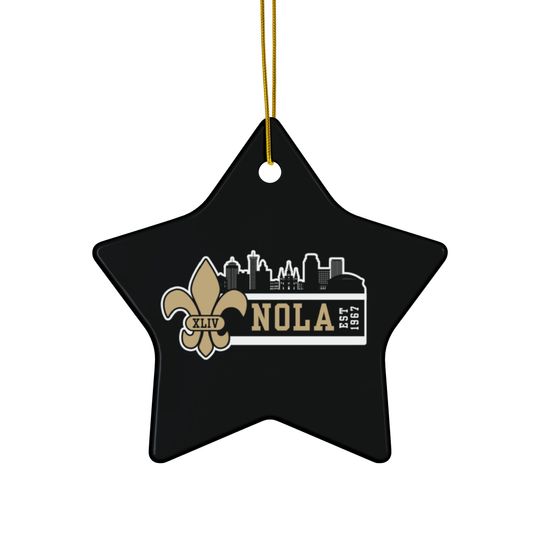 Discover NOLA New Orleans Ceramic Christmas Ornament, Xmas Football Tree Gift, Gifts for Him, Gifts for Her, Sports Fans, Heart Snowflake Star