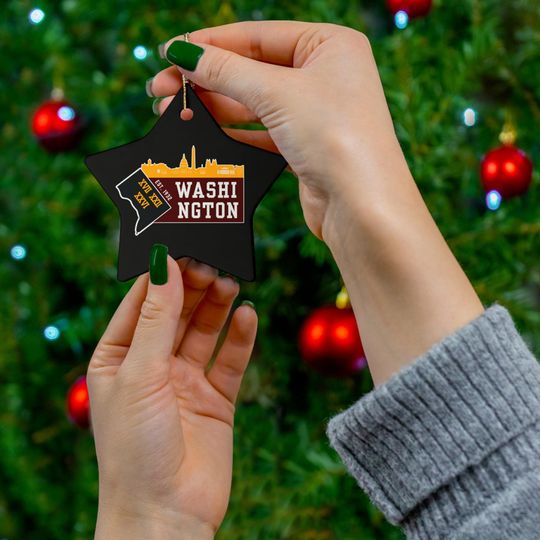 Discover Washington Ceramic Christmas Ornament, Xmas Football Tree Gift, Gifts for Him, Gifts for Her, San Fran Sports Fans, Snowflake Heart Star
