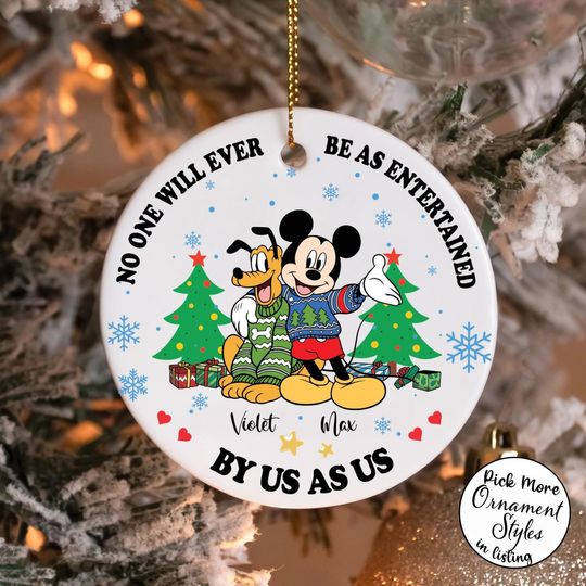 Discover Disney Friendship Ornament, Cute Mickey and Pluto Christmas Ornament, Best Friends Holiday Keepsake, Funny Disney Character Xmas Ornament
