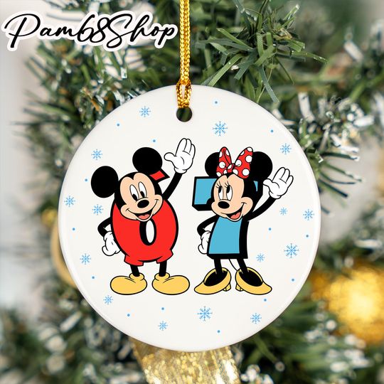 Discover Six Seven 67 Brainrot Meme Disney Christmas Ornament, Funny Gen Z Alpha Xmas Gift 2025, 67 Six Seven Ornament,6 7 Mickey and Minnie Ornament