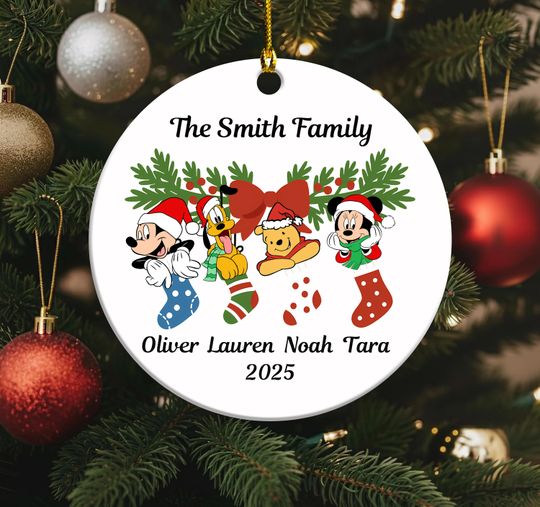 Discover Personalized Disney Family Christmas Ornament, Disney Christmas Ornament, Holiday Stocking, Mickey Very Merry Christmas, Holiday Gifts 2025
