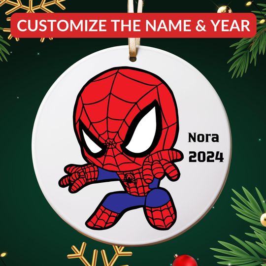 Discover Custom Superhero Christmas Ornament: Kids Team Tree Decor
