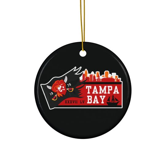 Discover Tampa Bay Ceramic Christmas Ornament, Xmas Football Tree Gift, Gifts for Him, Gifts for Her, San Fran Sports Fans, Snowflake Heart Star