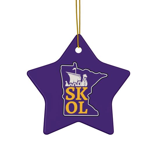 Discover SKOL Ceramic Christmas Ornament, Xmas Mascot Tree Gift, Gifts for Him, Gifts for Her, Minnesota Sports Fans, Snowflake Heart Star