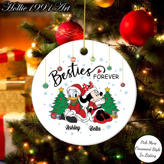 Discover Custom Disney Friendship Ornament, Cute Minnie and Daisy Ornament, Funny Besties Forever Christmas Keepsake, Cute Friends Xmas Gift for Girl