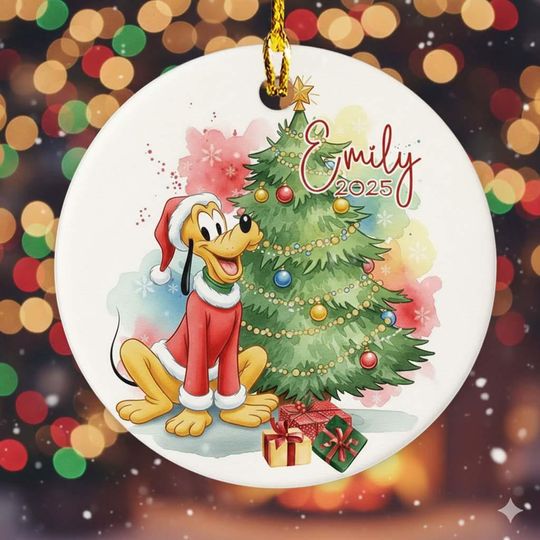 Discover Custom Disney Pluto Christmas Ornament, Baby's First Xmas Ornament 2025, Christmas Keepsake, Disney Christmas, Mickey Christmas Ornament