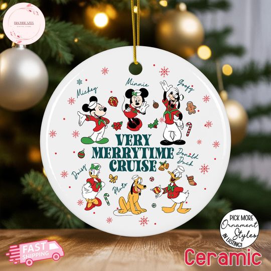 Discover Disney Cruise Ornament, Very Merrytime Cruise Ornaments,Mickey and Friends Cruise Ornament,Family Christmas Trip Gift, First Cruise Keepsake