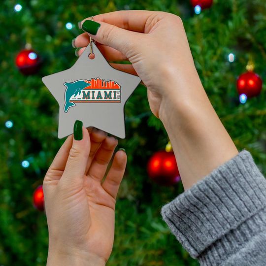 Discover Miami Ceramic Christmas Ornament, Xmas Football Tree Gift, Gifts for Him, Gifts for Her, Sports Fans Gift