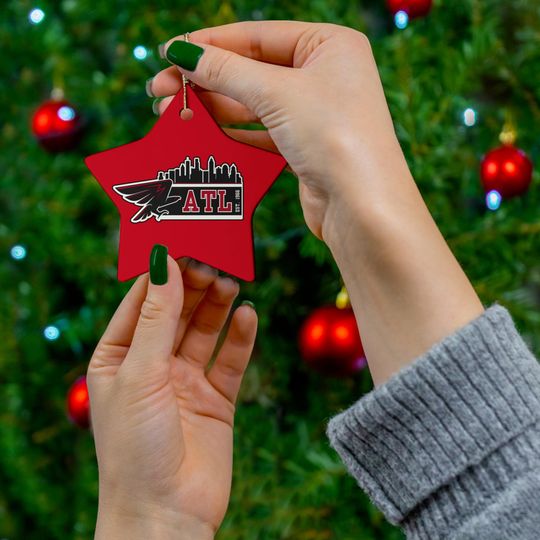 Discover Atlanta Ceramic Christmas Ornament, Xmas Football Tree Gift, Gifts for Him, Gifts for Her, Sports Fans Gift