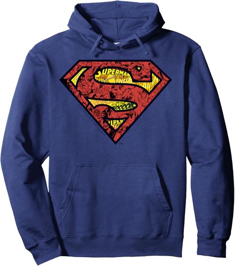 DC Comics Superman Comic Chest Logo Pullover Hoodie, Gift For Fans