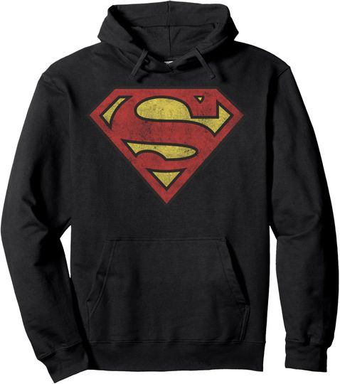 DC Comics Superman Vintage Shield Pullover Hoodie, Gift For Fans