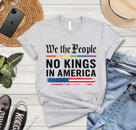 Discover We the People No Kings in America Shirt, 4th of July Patriotic Pride Tee, Freedom Graphic Shirt, USA Independence Day Shirt for Men & Women