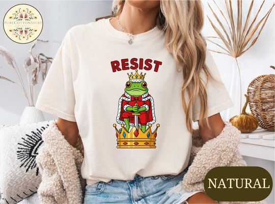 Discover Portland Frog Protest Shirt, Resist Frog Tee, No King Since 1776 T-shirt, Anti Fascism Sweatshirt, Political Activism Top, Resistance Hoodie