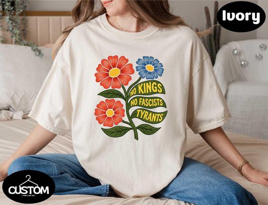 Discover No Kings No Fascists No Tyrants Shirt, Political Protest Tee, Anti-Trump Top For Activists, Democracy Sweatshirt, No Faux King Way T-shirt