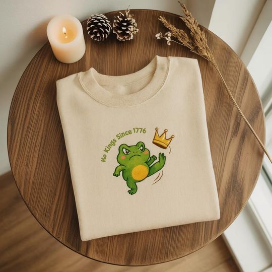 Discover Embroidered No Kings Since 1776 Shirt, No Kings in America Shirt, No Kings Shirt, Resist Shirt, Portland Frog Protest Resist T Shirt