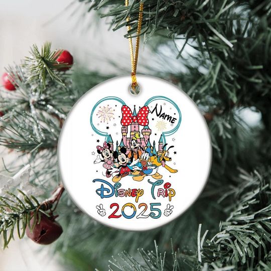 Discover Personalized Disney Trip Ornament, Custom Name Disney Family Vacation Keepsake, Magic Kingdom, Disneyworld Ornament, Disney Xmas 2025 Gift