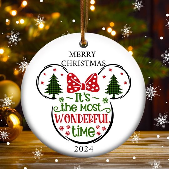 Discover Merry Christmas Ornament, Its the most wonderful time ,Minnie Ornament, Disney  Family Trip , Christmas Vacation Ornament, Disney Xmas Gifts