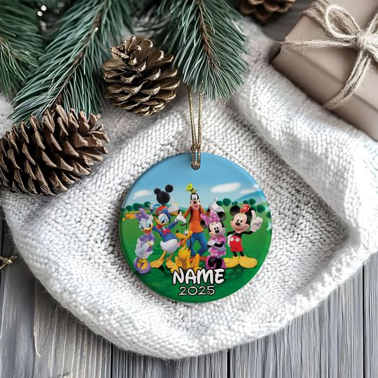 Discover Personalized Mickey and Friends Disney Trip Christmas Ornament, Disney Castle Family Vacation, First Disney Trip 2025, Magic Kingdom