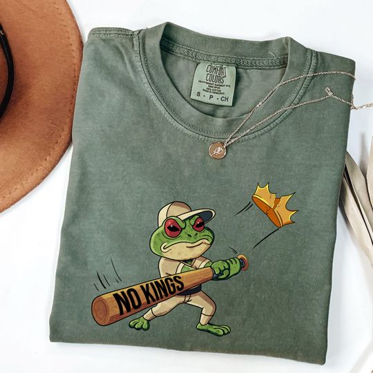 Discover No Kings Frog Shirt Political Activism Tee Vintage Protest Graphic Comfort Colors Unisex