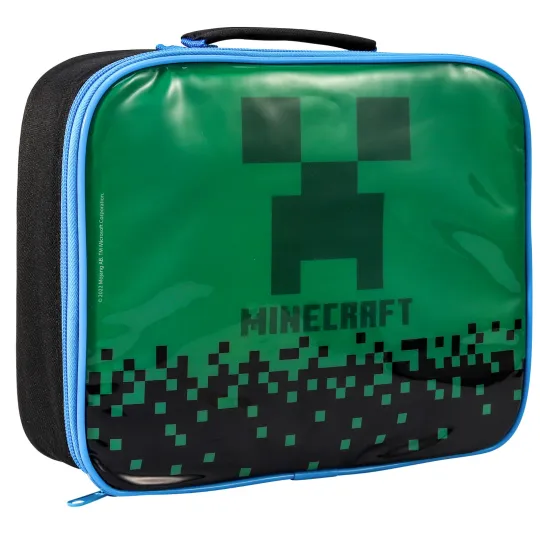 Discover Minecraft Rectangular Insulated Lunch Bag for Kids, BPA Free