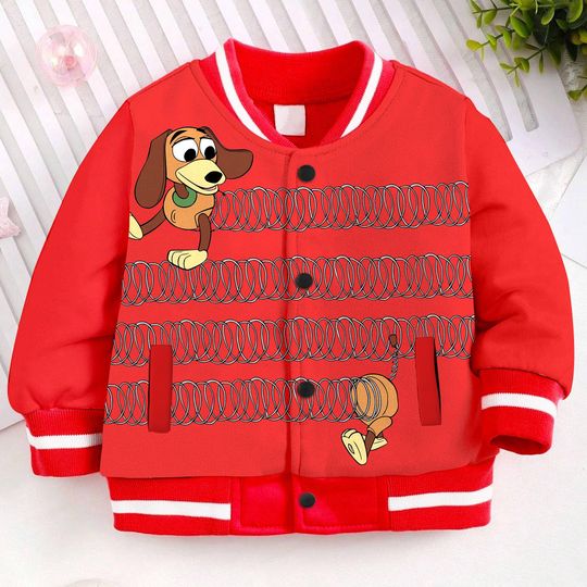 Discover Slinky Dog Kids and Youth Baseball Jacket, Aldult Unisex Varsity Baseball Jacket