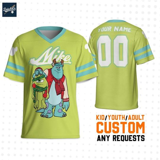 Discover Custom Disney Christmas Mike Monster Inc Baseball Jersey,Custom Disney Football Jersey Sports,Cute Gifts For Fans Disney, Best Birthday Gift