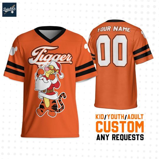 Discover Custom Disney Christmas Tigger Cuties Baseball Jersey, Custom Disney Football Jersey Sports, Cute Gifts For Fans Disney, Best Birthday Gift