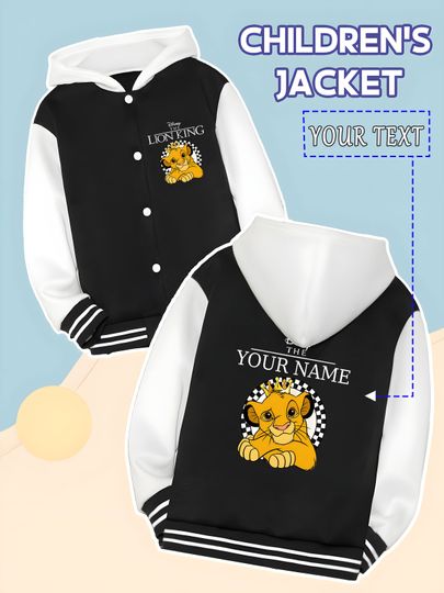 Discover MINISO Disney The Lion King Simba Customized Children's Baseball Jacket - Simba's cute image + personalized name, exclusive feel