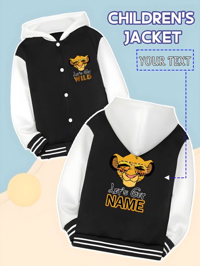 Discover MINISO Disney Lion King Simba cool children's baseball jacket - Simba wears sunglasses to show off his handsomeness, fashionable