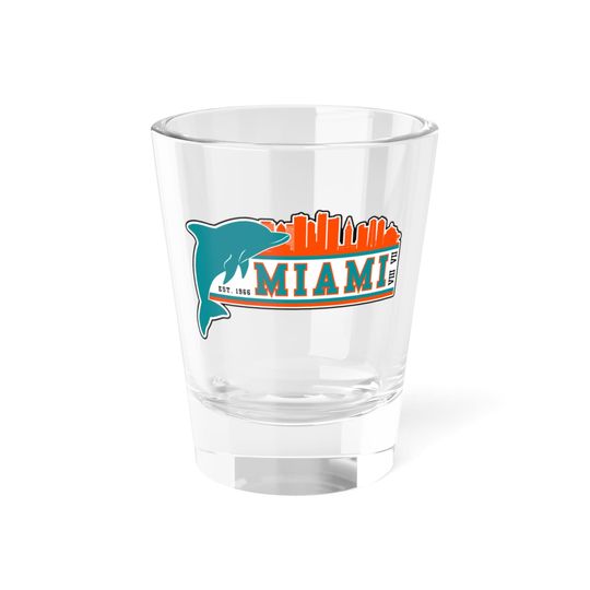Discover Miami Football Shot Glass, 1.5oz, Team Spirit, Kitchenware Glassware, Gifts for Him, Gifts for Her, Stocking Stuffer Christmas