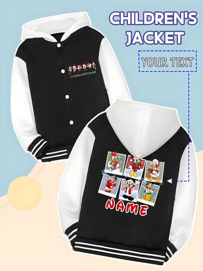 Discover MINISO Disney Christmas Character Kids Baseball Jacket - Classic character Christmas costumes create a festive atmosphere, perfe