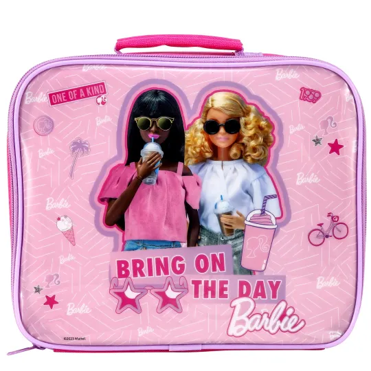 Discover Disney Barbie Rectangular Insulated Lunch Box Bag for Boys and Girls
