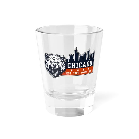 Discover Chicago Football Shot Glass, 1.5oz, Team Spirit, Kitchenware Glassware, Gifts for Him, Gifts for Her, Stocking Stuffer Christmas